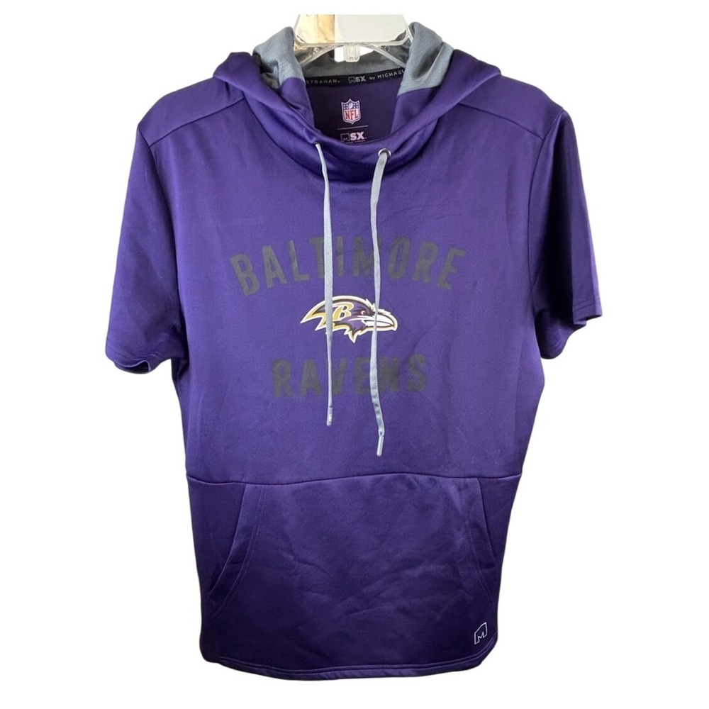 NFL Baltimore Ravens MSX by Michael Strahan Purple Shortsleeve Hoodie Size Small